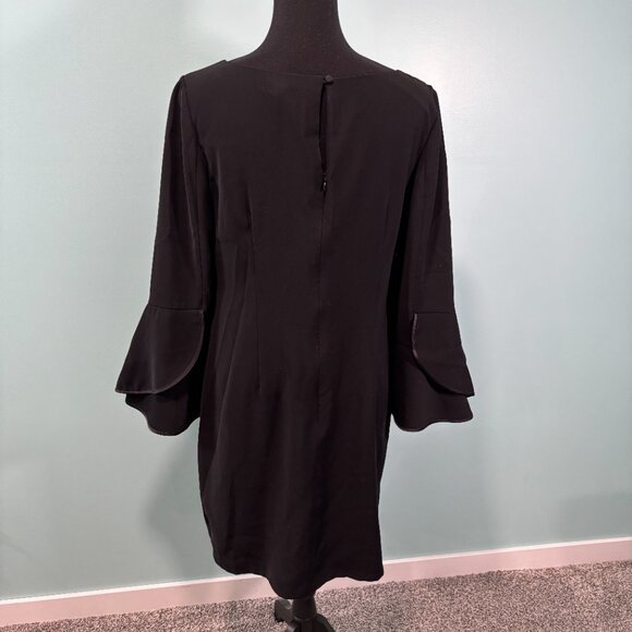 White House Black Market Black Sheath Dress with Bishop Sleeves      Lot A - Picture 2 of 7